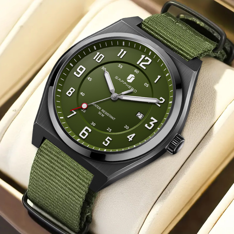Tropic Strap Vintage - SAPPHERO erkek spor Quartz saat askeri