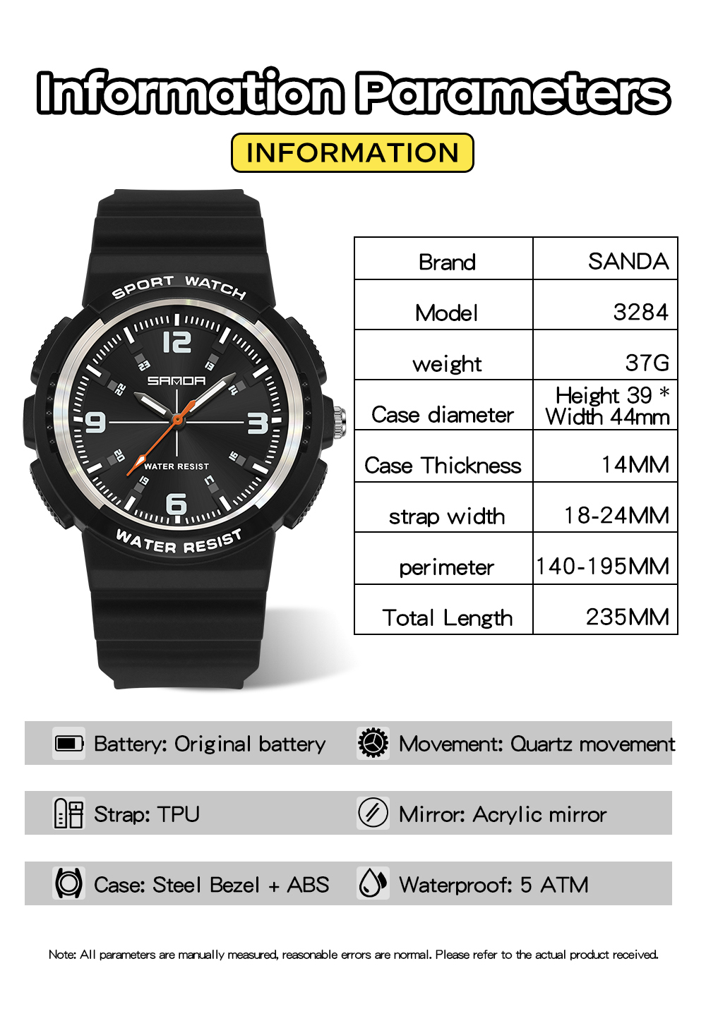 SANDA Yeni 3284 Moda Öğrenci K - Rubber Strap Diver incelemesi ve fiyatı