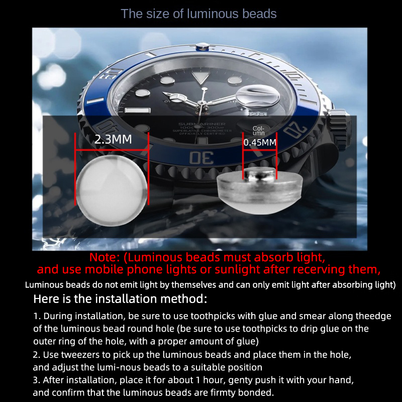 2.3x0.45mm Aydınlık pip Seiko  - Rolex Watch Submariner incelemesi ve fiyatı